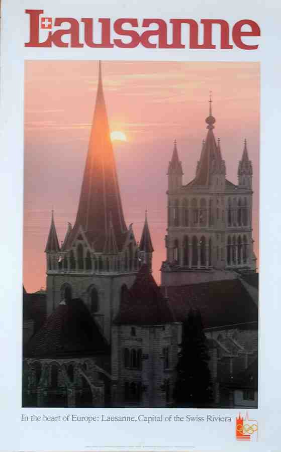 Lausanne Vintage Advert A4 Photo Print