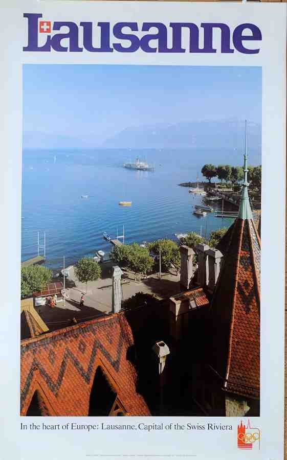 Lausanne2 Vintage Advert A4 Photo Print