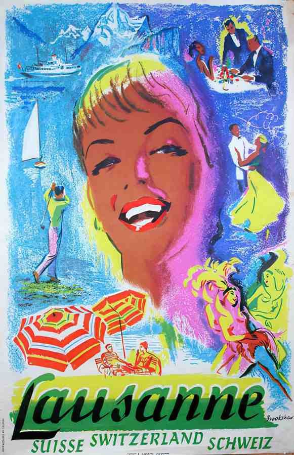 Laussane Vintage Advert A4 Photo Print