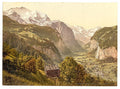 Lauterbrunnen Valley II Bernese Oberland Vintage A4 Photo Print