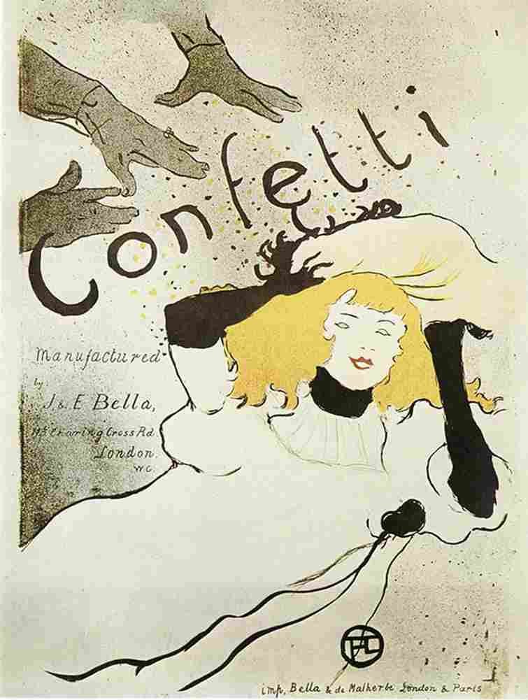 Lautrec Confetti Art A4 Photo Print