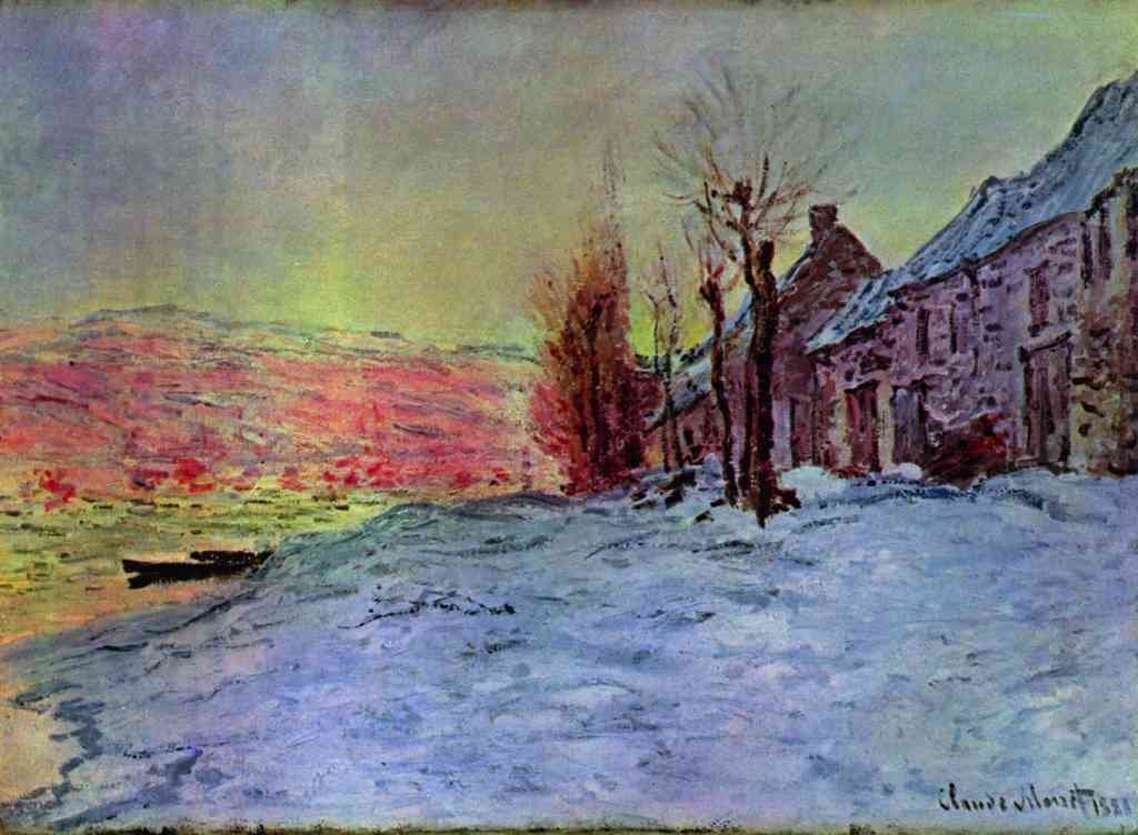 Lava Court Sunshine And Snow Monet A4 Photo Print