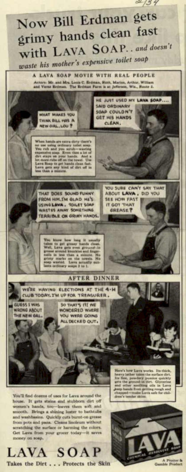 Lava Soap Hands 2 Vintage Retro Advert Ads A4 Photo Print