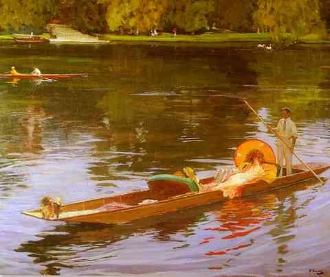 Lavery Sir John Boating On The Thames A4 Photo Print