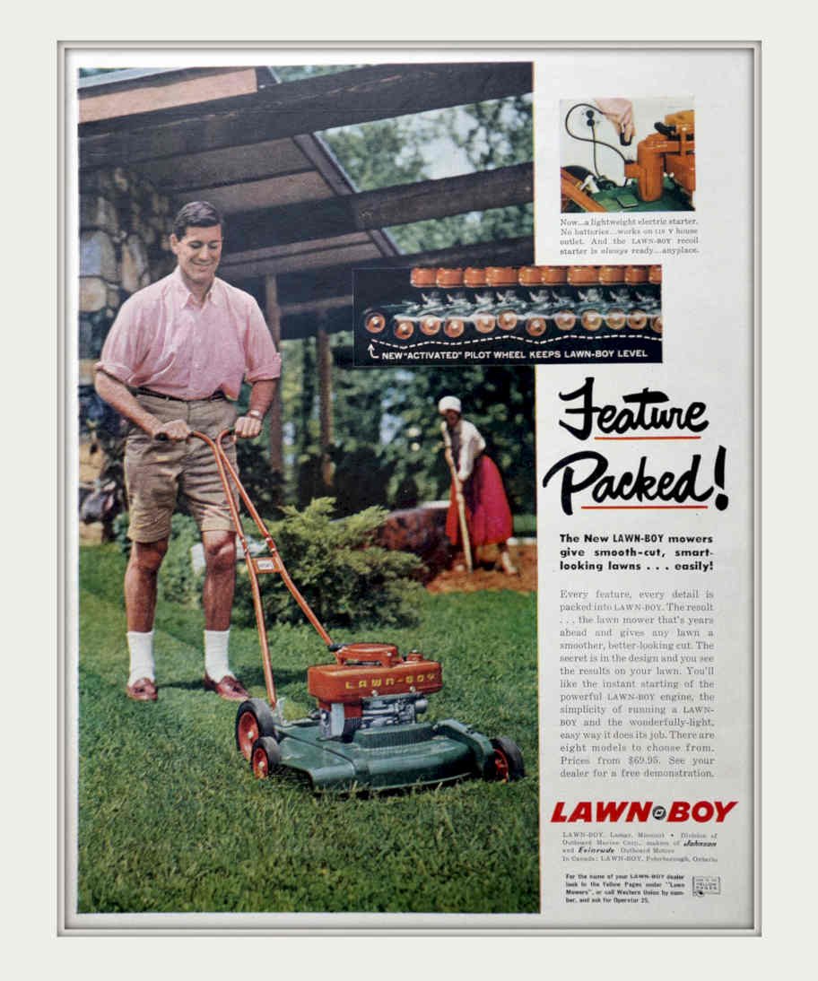 Lawnboy Mower Yellow Vintage Retro Advert Poster A4 Photo Print