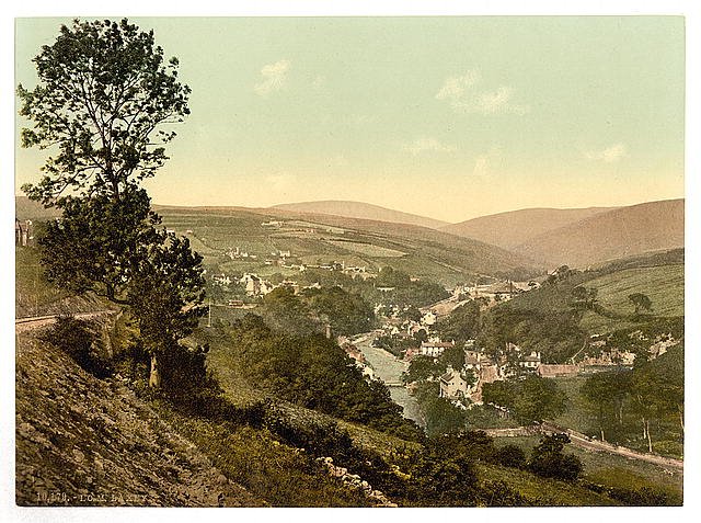 Laxey general view Isle of Man Vintage A4 Photo Print