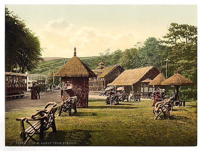 Laxey tram station Isle of Man Vintage A4 Photo Print