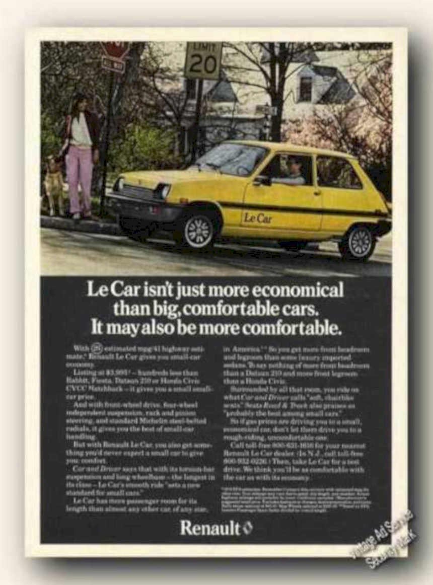 Le Car Renault Vintage Retro Advert Ads A4 Photo Print