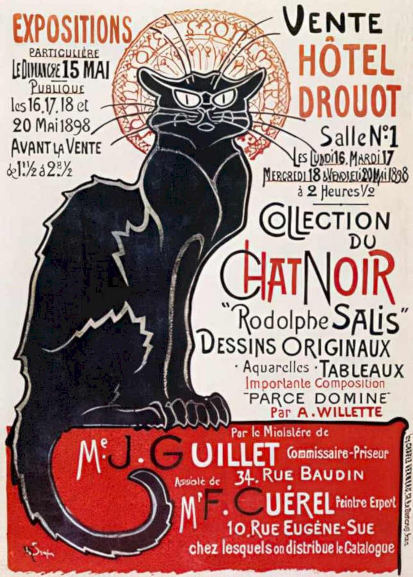 Le Chat Noir Vintage Retro Advert Ads A4 Photo Print