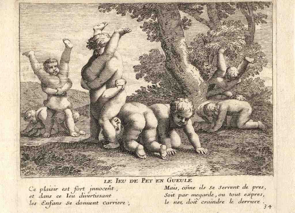 Le Jeu Du Pet En Gueule 17thc Vintage A4 Photo Print