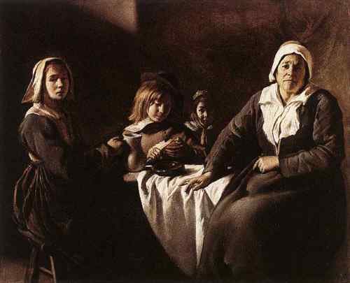 Le Nain Louis Four Figures At Table  A4 Photo Print