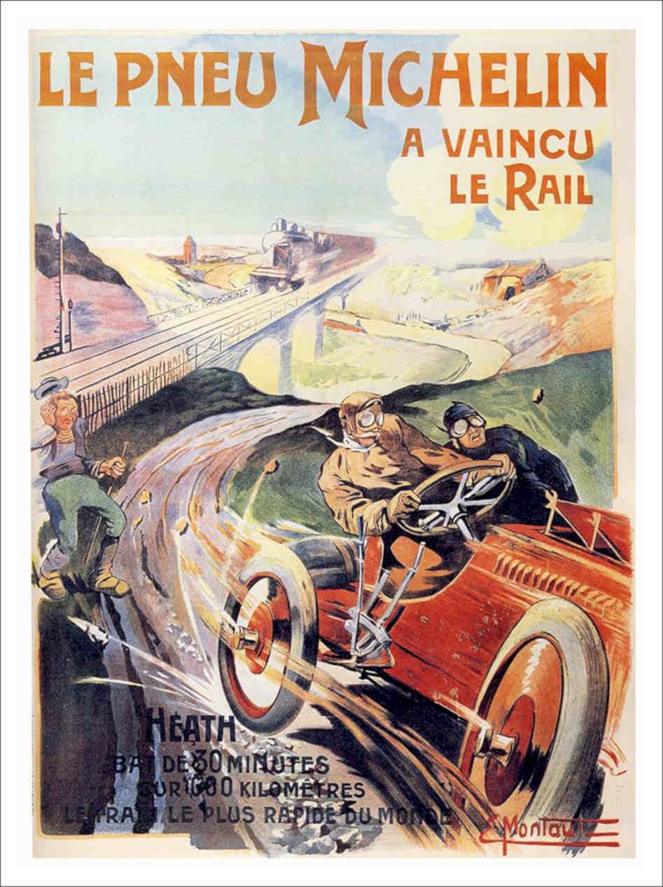 Le Pneu Michelin Car Tyres Advert Ernest Montaut 1905 Vintage Retro Advert Post