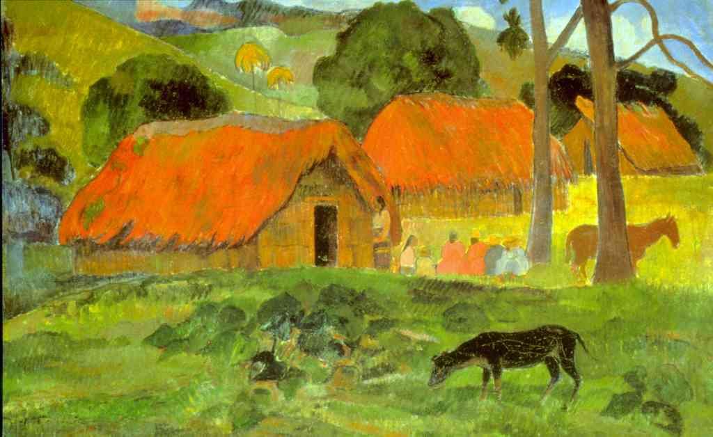Le Trois Huttes Gauguin Impressionism A4 Photo Print