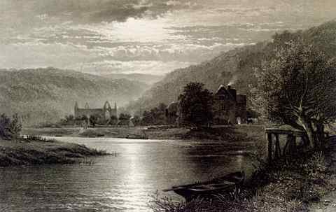 Leader Benjamin Williams Tintern Abbey Moonlight On The Wye A4 Photo Print