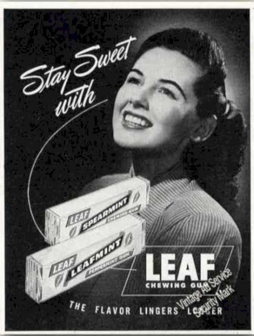 Leaf Gum Vintage Vintage Retro Advert Ads A4 Photo Print