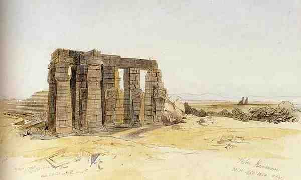 Lear Edward The Ramessum Thebes A4 Photo Print