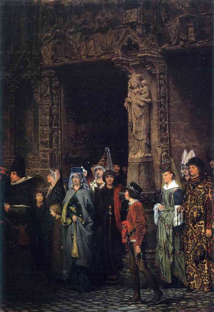 Leaving A Church In The 15Th Century Alma Tadema A4 Photo Print
