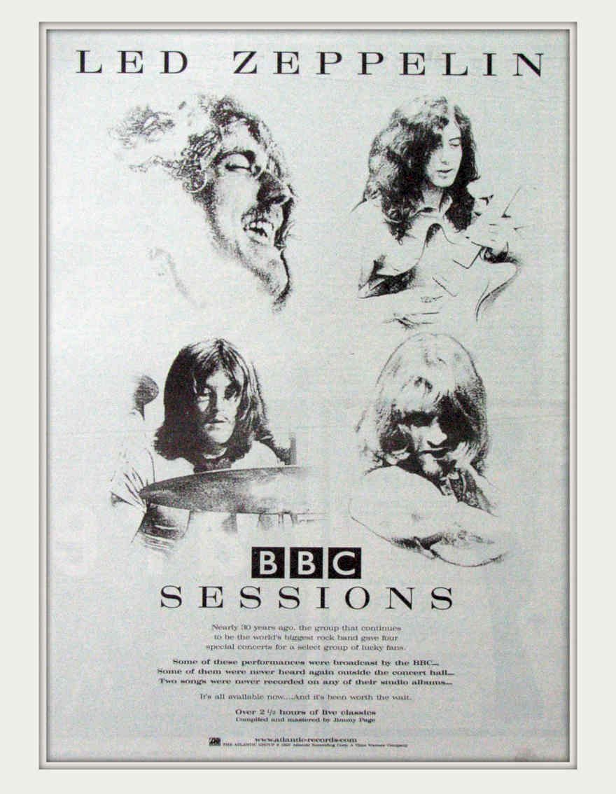 Led Zeppelin Bbc Vintage Retro Advert Poster A4 Photo Print