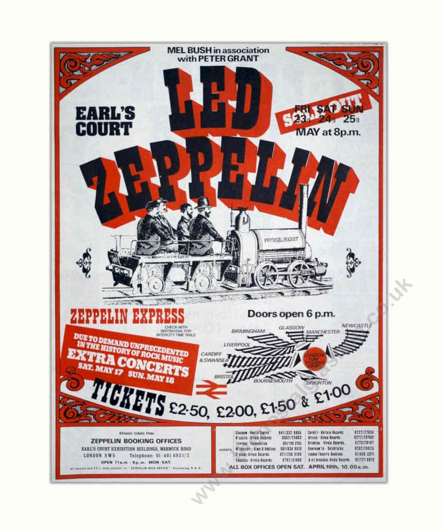 Led Zeppelin Express Vintage Retro Advert Poster A4 Photo Print