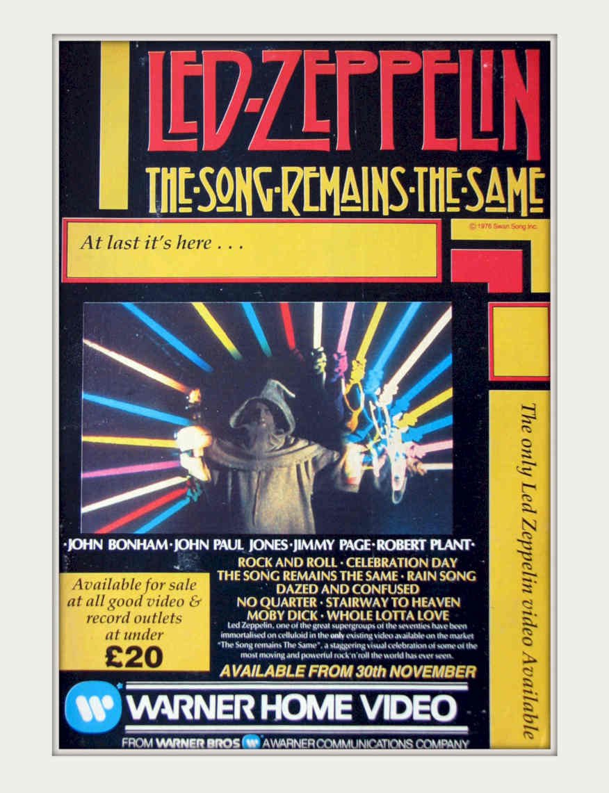 Led Zeppelin Song Vintage Retro Advert Poster A4 Photo Print