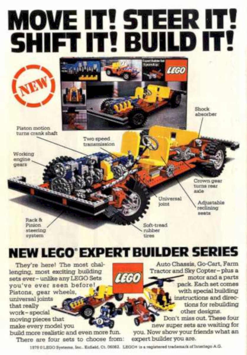 Lego Auto Chassis Vintage Retro Advert Ads A4 Photo Print