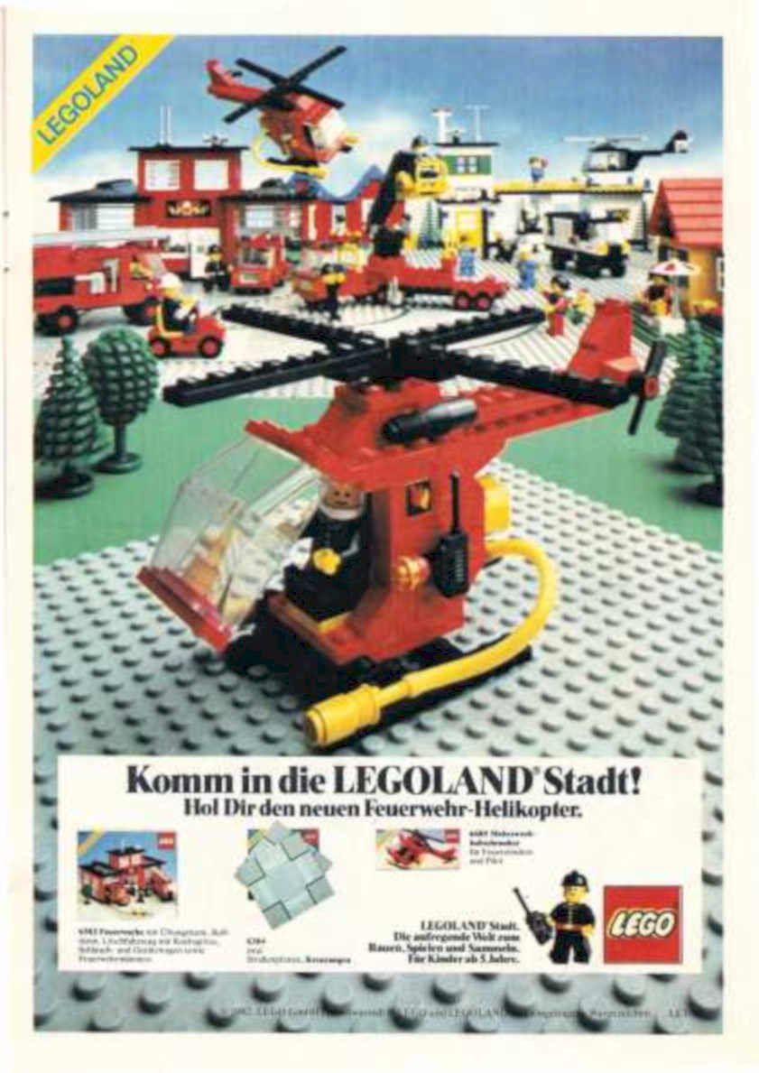 Lego Fire Helicopter Vintage Retro Advert Ads A4 Photo Print