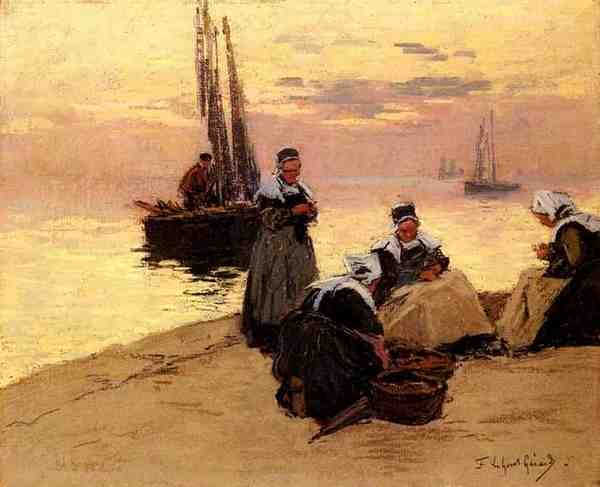 Legout Gerard Fernand Marie Eugene Breton Fisherwomen A4 Photo Print