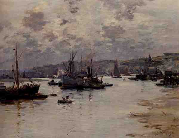 Legout Gerard Fernand Marie Rochester Harbour Kent A4 Photo Print
