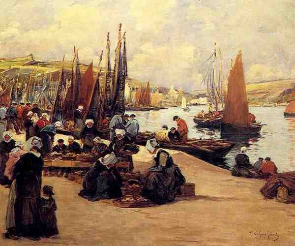 Legout Gerard Fernand Sur Les Quais Audierne A4 Photo Print