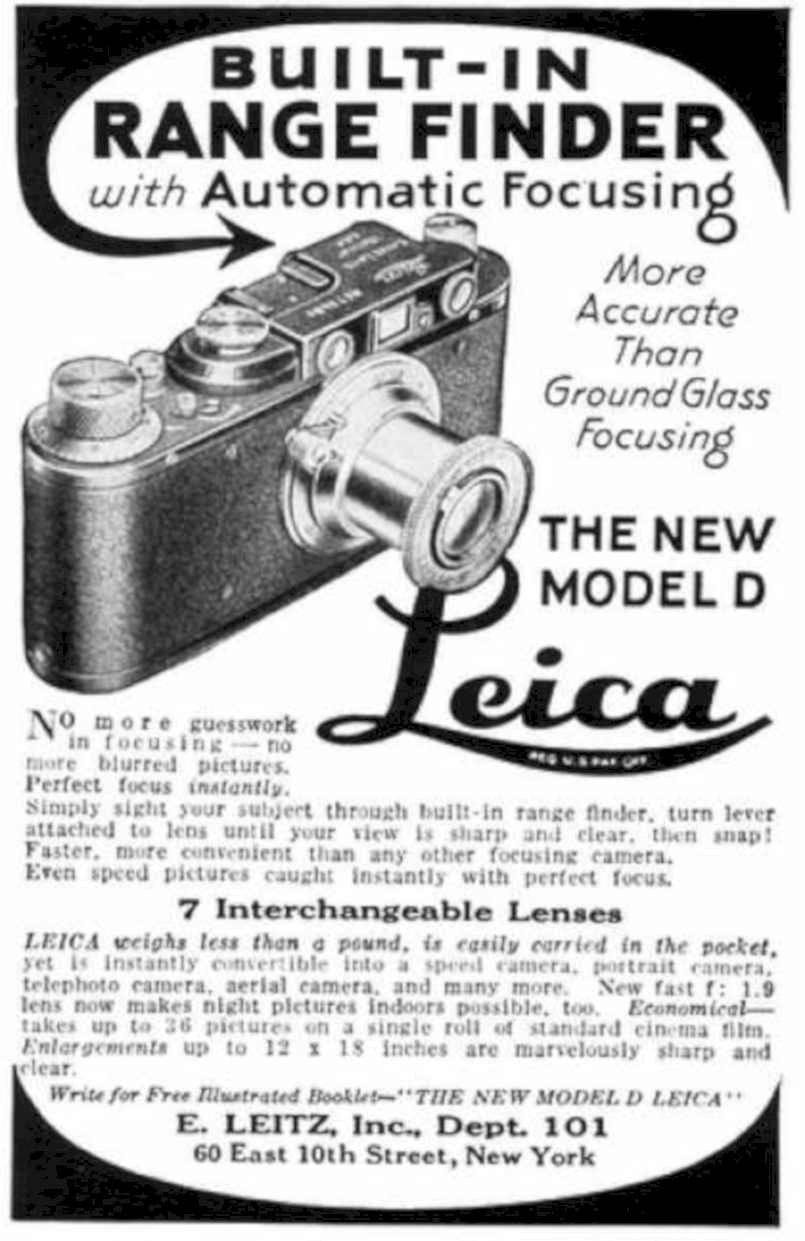 Leica Model D Vintage Retro Advert Ads A4 Photo Print