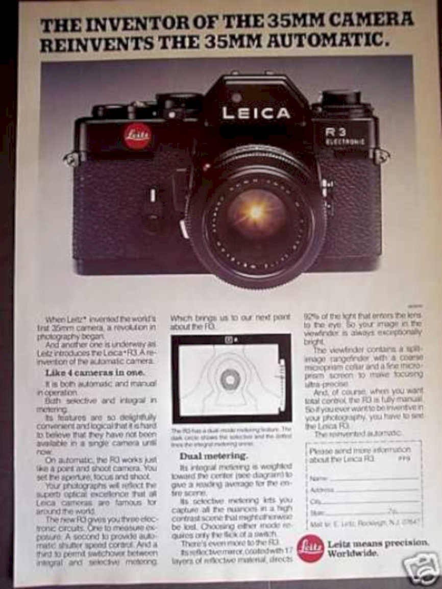 Leica R3 Camera Vintage Retro Advert Ads A4 Photo Print