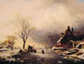 Leickert Charles Winter Scene With Skaters A4 Photo Print