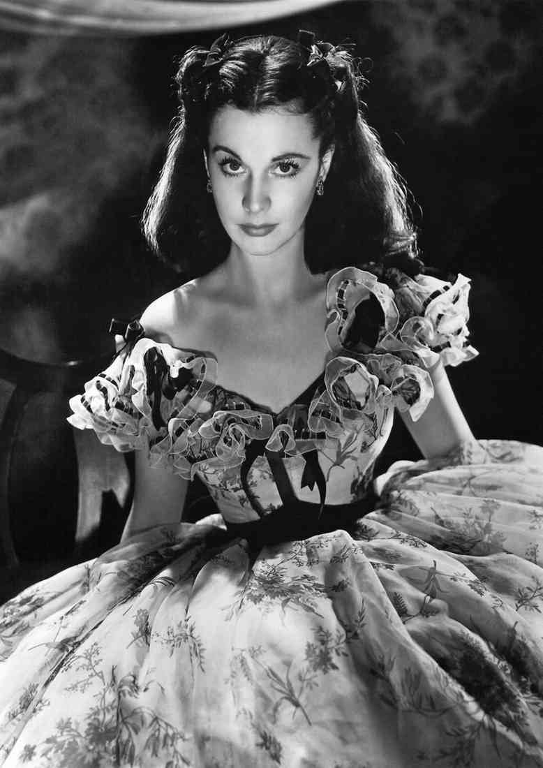 Leigh Vivien Gone With the Wind 1C BW A4 Photo Print