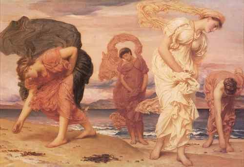 Leighton Greek Girls Picking up Pebbles Lord Frederick Leighton  A4 Photo Print