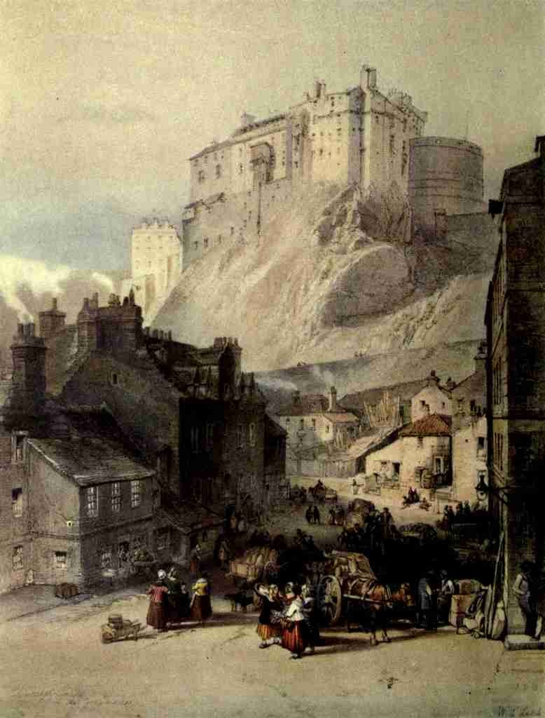 Leitch William L 1804 1883 Romantic Edinburgh 1911 The Castle from Grassmarket A4 Photo Print