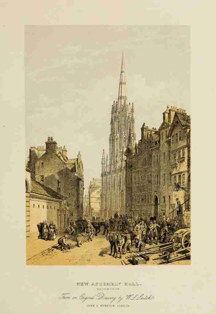 Leitch William L 1804 1883 Scotland 1840 New Assembly Hall Edinburgh A4 Photo Print