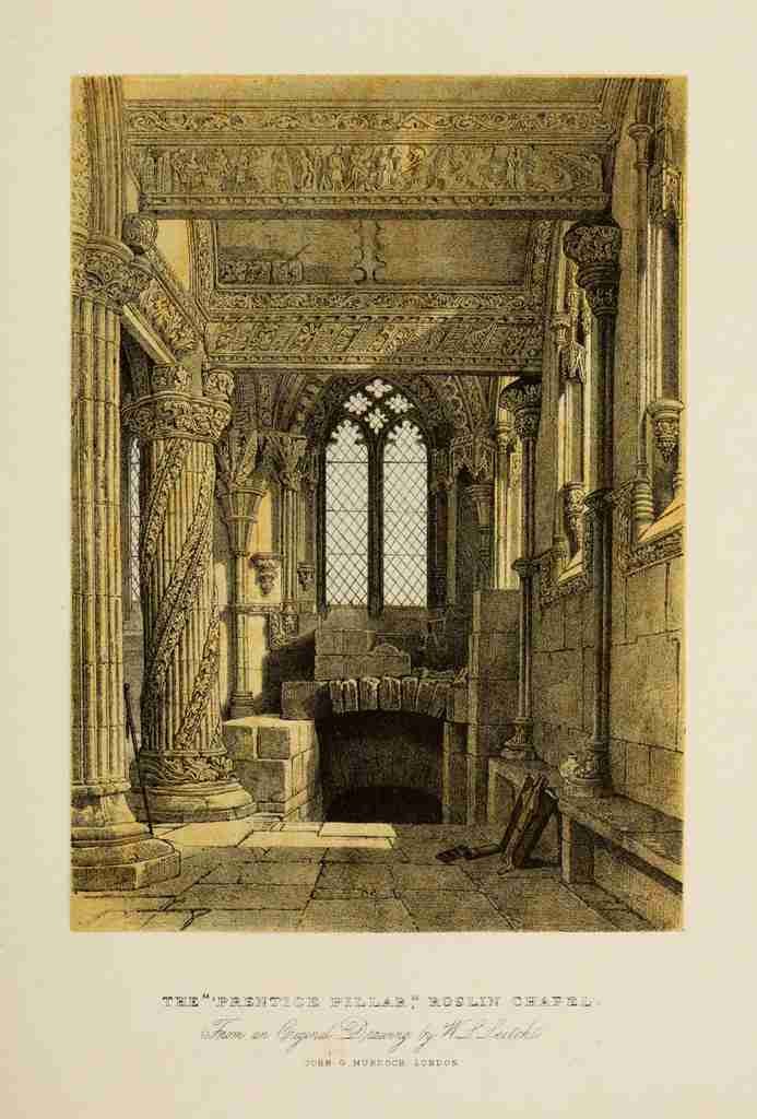 Leitch William L 1804 1883 Scotland 1840 The Prentice Pillar Roslin Chapel A4 Photo Print