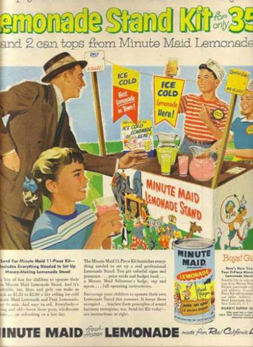 Lemonade Stand Boys Vintage Retro Advert Ads A4 Photo Print