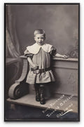 Leonard A Wilson Age 3 Years Small Boy Poses On Bench 1910 Vintage A4 Photo Print