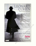 Leonard Cohen Songsfromroad Vintage Retro Advert Poster A4 Photo Print