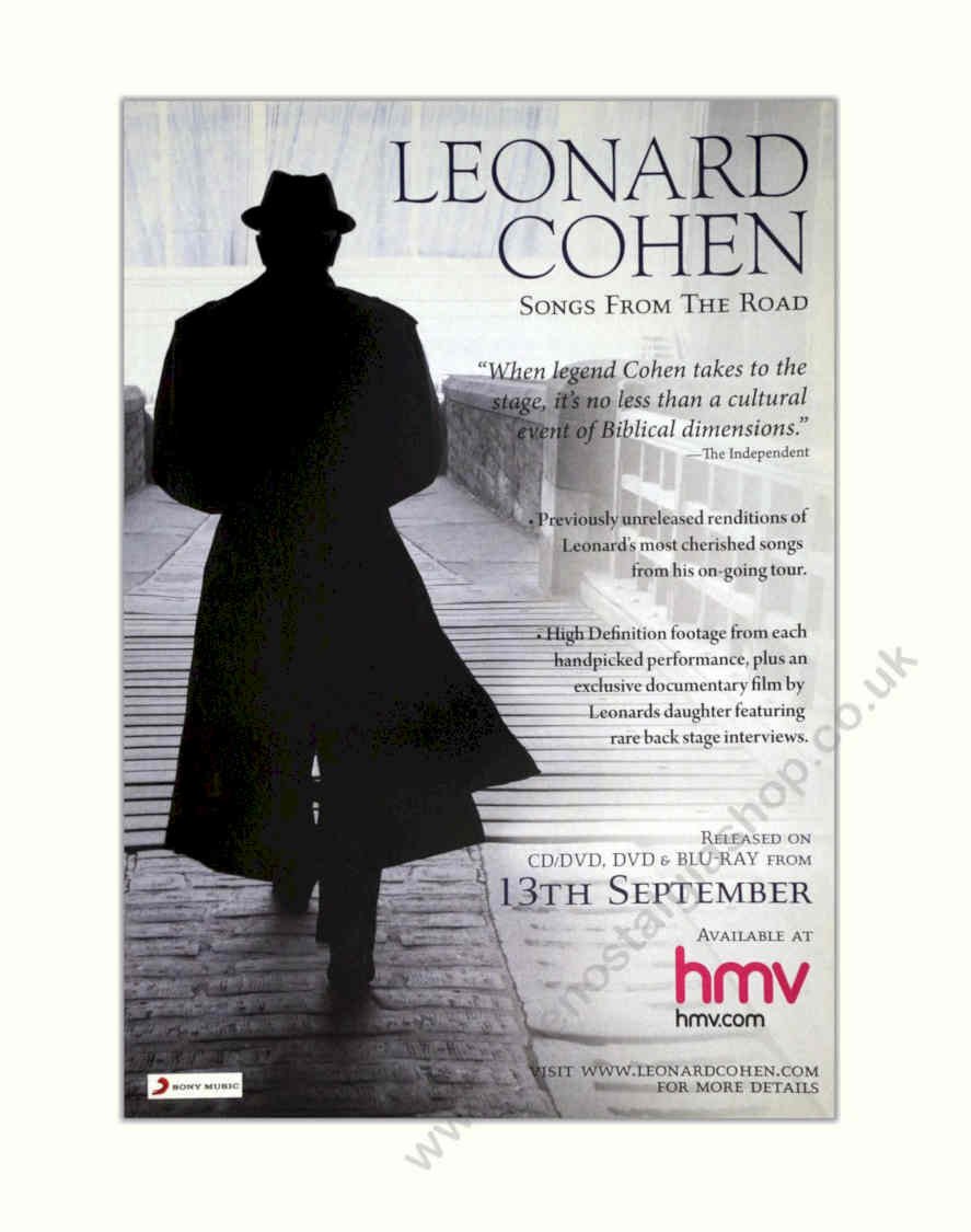 Leonard Cohen Songsfromroad Vintage Retro Advert Poster A4 Photo Print