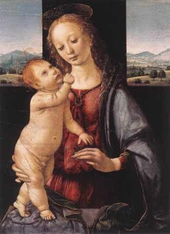 Leonardo DVinci MadonnAnd Child With Pomegranate A4 Photo Print