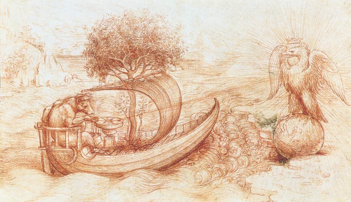 Leonardo Da Vinci Allegory With Wolf And Eagle Art A4 Photo Print