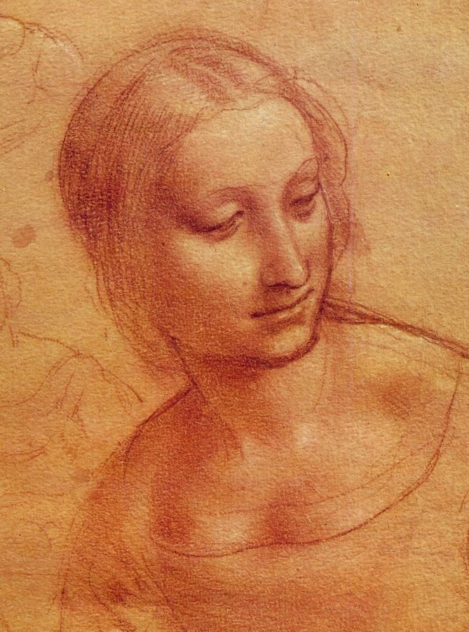 Leonardo Head Of A Woman, Drawing, MusEe Bonnat, Bayonne Art A4 Photo Print