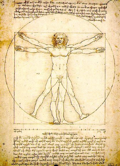 Leonardo Study Of Proportions From Vitruvius's De Architect Art A4 Photo Print