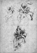 Leonardo da Vinci studies on felines and those for Our Lady of the Cat A4 Photo Print
