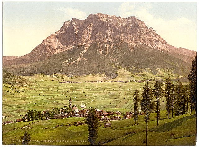 Lermoos with the Zugspitze Tyrol Vintage A4 Photo Print