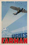 Les Grands Express Aeriens Lignes Farman Solon Vintage Advert A4 Photo Print