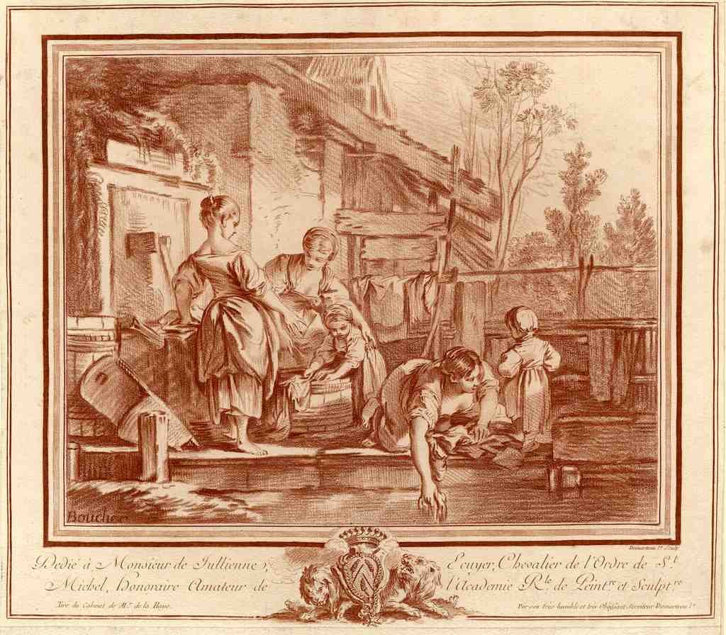 Les Lavandieres 18thc Vintage A4 Photo Print