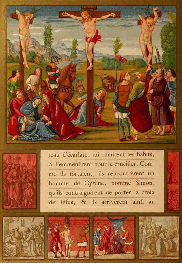 Les evangiles des dimanches et fetes de lannee 1864 Crucifixion French A4 Photo Print